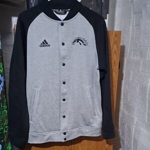Adidas Black and Gray Varsity Jacket Western Michigan Broncos